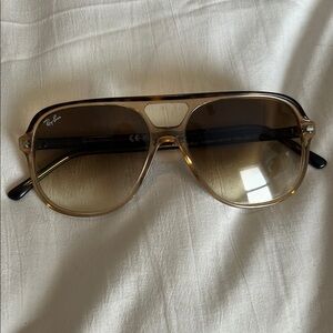 Ray-Ban Transparent Amber Aviator Sunglasses - Brown Lenses